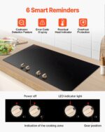 6600W 4 Burner Induction Cooktop Electric Countertop Burner Knob Control - Image 4