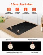 1800W 2 Burner Induction Cooktop Electric Countertop Burner Knob Control - Image 4