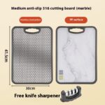 Antibacterial Cutting Board 304 Stainless Steel Chopping Board Kitchen - Image 5