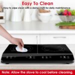 1Pc 4000W Induction Cooktop Portable Double Induction Cooker Electric Dual Burner Stove Countertop Hot Plate With 9 Power 9 Temperature 3H Timer - Image 9