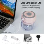 Mini Electric Garlic Chopper 8.45OZ Cordless Garlic Mincer Food Chopper Rechargeable Food Blender Chili Nut Onion Pepper Meat Ginger Food - Image 3
