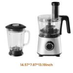 300W Food Processor With Blender & Dough Tool, 2 Speeds, Sharp Blades, Safety Lock -1.5L Glass Jar - Image 2