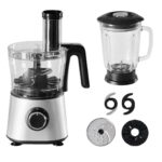 300W Food Processor With Blender & Dough Tool, 2 Speeds, Sharp Blades, Safety Lock -1.5L Glass Jar