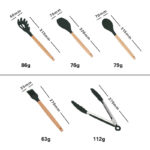 Wooden Handle Silicone Cooking Utensils Set - Image 4