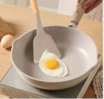 Non-Stick Silicon 12 Pcs Heat Resistant Wooden Handle Kitchen Cooking Utensils Set, Khaki Color - Image 6