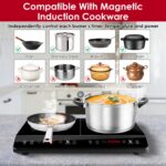 1Pc 4000W Induction Cooktop Portable Double Induction Cooker Electric Dual Burner Stove Countertop Hot Plate With 9 Power 9 Temperature 3H Timer - Image 2