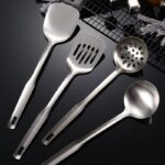 Thickened Long Handle Stainless Steel Soup Ladle Colander Cooking Small Spatula Slotted Turner - Image 4