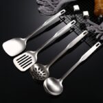 Thickened Long Handle Stainless Steel Soup Ladle Colander Cooking Small Spatula Slotted Turner - Image 2